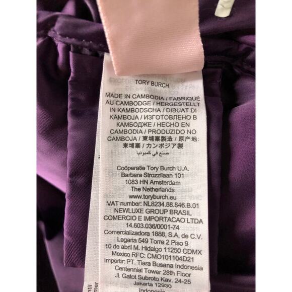 Tory Burch Sport Down Jacket Performance Satin Quilted Puffer Purple S - Picture 11 of 12